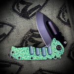 Medford Knife & Tool - Praetorian Ti - S35VN PVD DP Blade Green Peaks & Valleys Handles PVD HW/Clip/Breaker