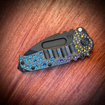 Medford Knife and Tool - Praetorian T - S45VN PVD DP Blade PVD Varying Sized Dimples Handles PVD HW/Clip PVD Breaker
