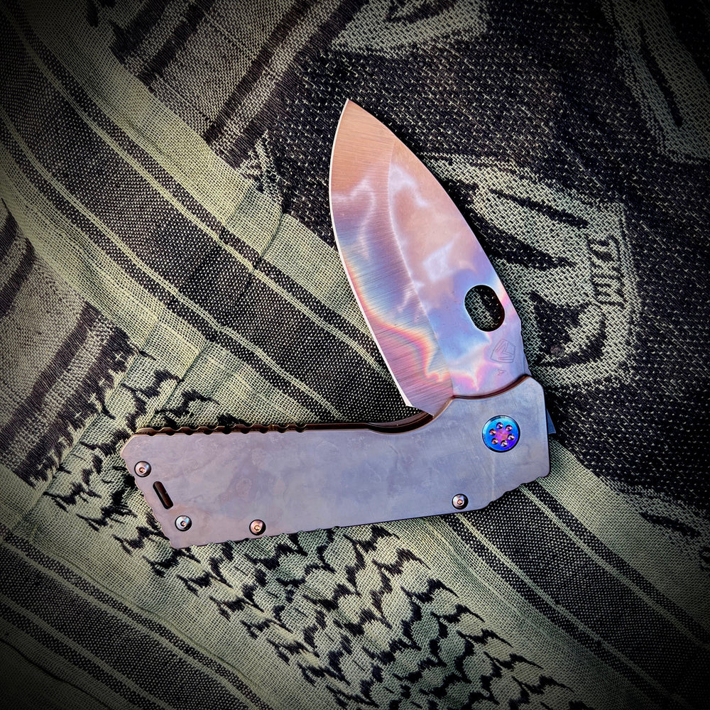 Medford Knife and Tool - TFF-1 - S45VN Vulcan Blade Bronze Handles Flm HW Clip
