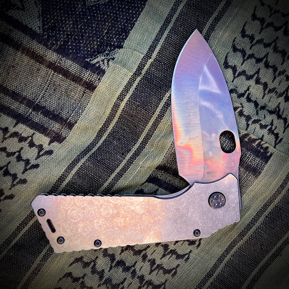 Medford Knife and Tool - TFF-1 - S45VN Vulcan Blade Tumbled Handles PVD HW Clip