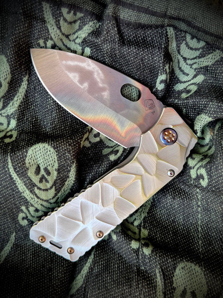 Medford TFF-1 - S45VN Vulcan Blade BB Brsh Silver Stained Glass Handles Flm HW Brsh Flm Clip