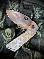 Medford TFF-1 - S45VN Vulcan Blade BB Brsh Silver Stained Glass Handles Flm HW Brsh Flm Clip