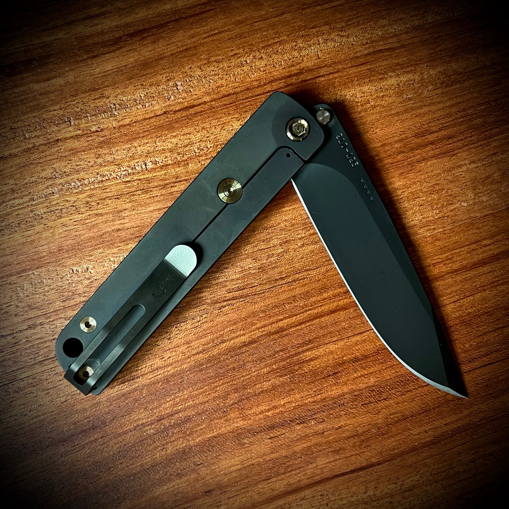 Medford Knife & Tool - M48 S45VN PVD Blade Green Handle PVD Spring Bronze HW PVD Clip