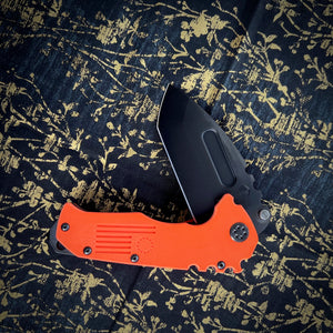 Medford Knife & Tool - Scout M/P - D2 PVD Tanto Blade HiVis Orange G10 Handles PVD HW Clip Breaker