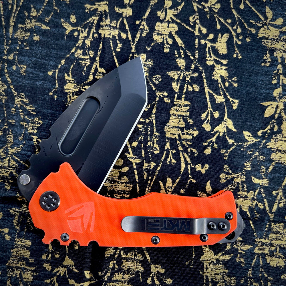Medford Knife & Tool - Scout M/P - D2 PVD Tanto Blade HiVis Orange G10 Handles PVD HW Clip Breaker