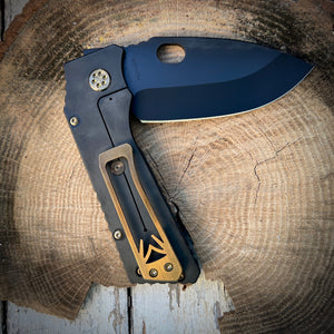 Medford Knife & Tool - TFF-1 S35VN PVD Blade PVD TSH Topo Handles Bronze HW Brsh Brz Clip