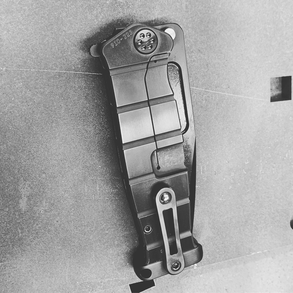 Medford USMC Fighter Flipper S35VN Blade Steel Tumbled Blade Finish Standard Grind PVD Handle PVD Lock Side  Standard Hardware PVD Clip Tumbled Pommel