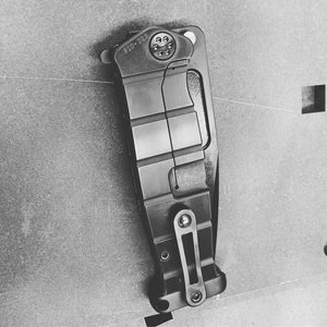 Medford USMC Fighter Flipper S35VN Blade Steel Tumbled Blade Finish Standard Grind PVD Handle PVD Lock Side  Standard Hardware PVD Clip Tumbled Pommel