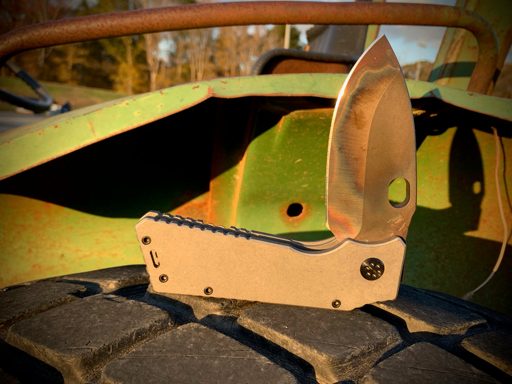 Medford TFF-1 FD - D2 Vulcan Blade Tumbled Handle PVD Hardware and Clip