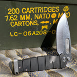 Medford USMC Fighter Flipper S35VN Blade Steel Tumbled Blade Finish Standard Grind PVD Handle PVD Lock Side  Standard Hardware PVD Clip Tumbled Pommel