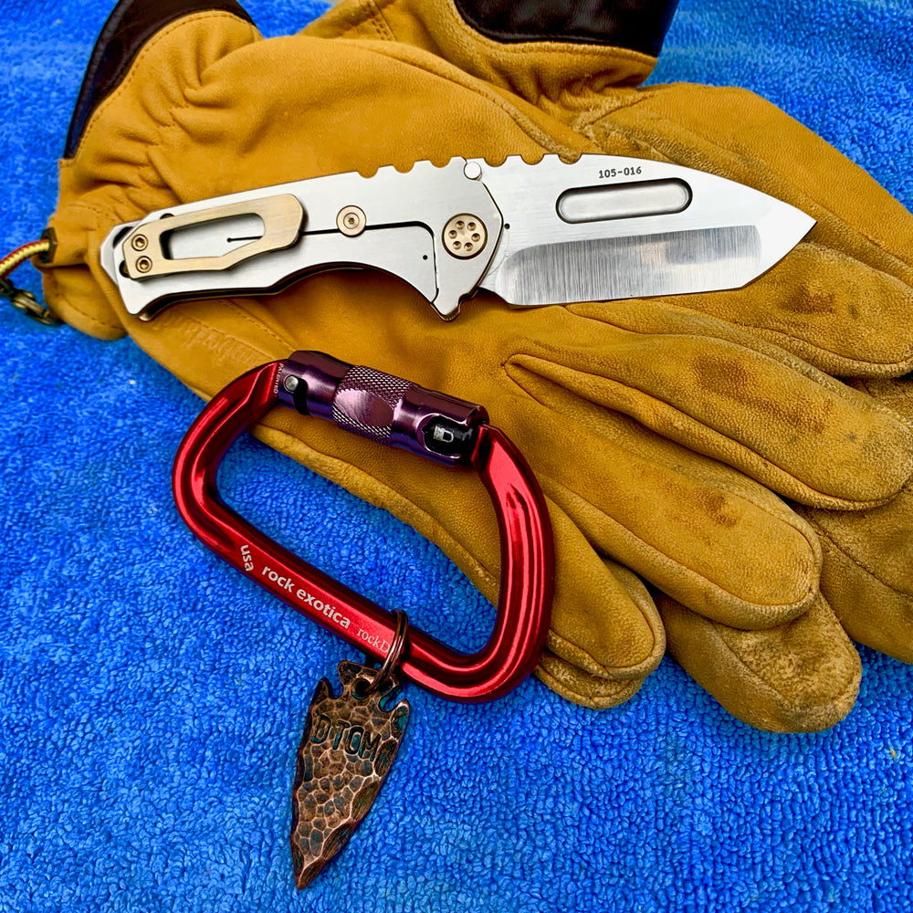 Medford Knife & Tool - Genesis T - S35VN Tumbled Tanto Blade w/Satin Flats Bronze Handles w/Faced/Silver Flats  Bronze HW Brsh/Brz Clip NP3 Breaker