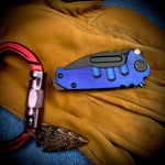 Medford Knife & Tool Micro T - S35VN PVD Tanto Blade Faced Blue Handles PVD HW PVD w/Brsh Blue Flats Clip PVD Breaker