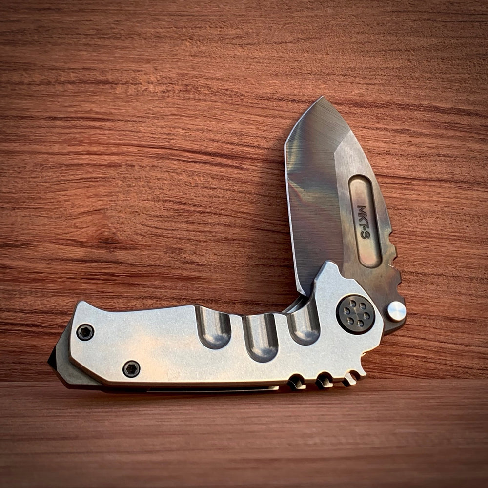 Medford Knife & Tool Genesis Ti - S35VN Vulcan Tanto Tumbled Handles PVD Hardware Clip & Brkr