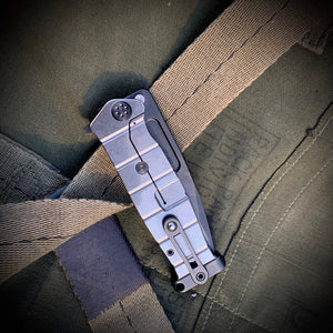 Medford Knife & Tool - USMC Fighter Flipper - S35VN PVD Blade Tumbled Handles PVD HW/Clip/Pommel