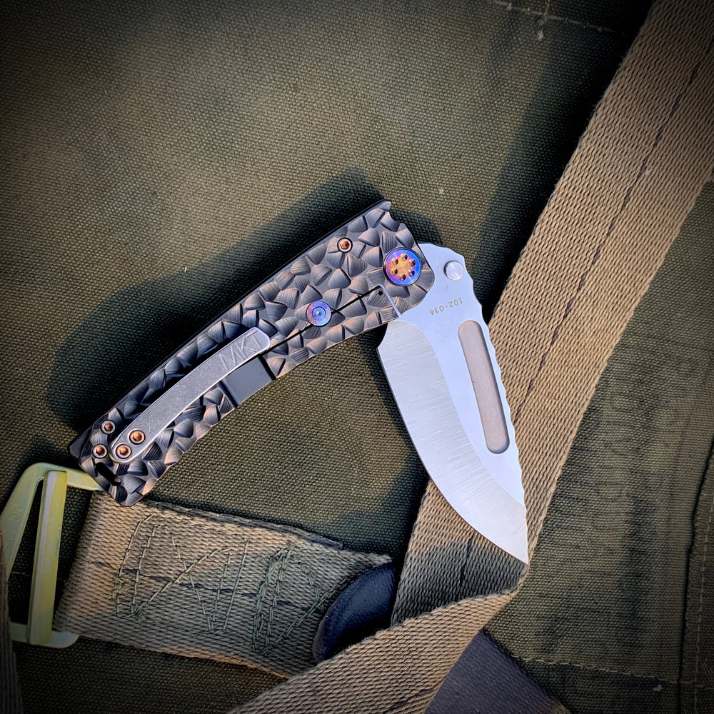 Medford Knife & Tool - Marauder - The Shank House Full Config - S35VN Tumbled DP Blade w/Jimping  PVD Peaks and Valleys Handles Flm HW  Std Clip PVD Breaker