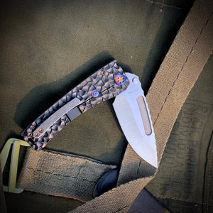 Medford Knife & Tool - Marauder - The Shank House Full Config - S35VN Tumbled DP Blade w/Jimping  PVD Peaks and Valleys Handles Flm HW  Std Clip PVD Breaker