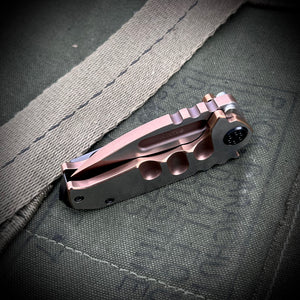 Medford Micro Praetorian Ti  - PVD w/Satin & Tumbled Flats DP Blade Warrior PVD Handles w/Faced & Tumbled Flats Handle PVD HW PVD w/Faced Silver Flats Clip PVD Breaker
