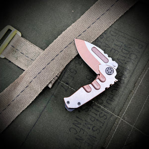 Medford Micro Praetorian Ti  - PVD w/Satin & Tumbled Flats DP Blade Warrior PVD Handles w/Faced & Tumbled Flats Handle PVD HW PVD w/Faced Silver Flats Clip PVD Breaker