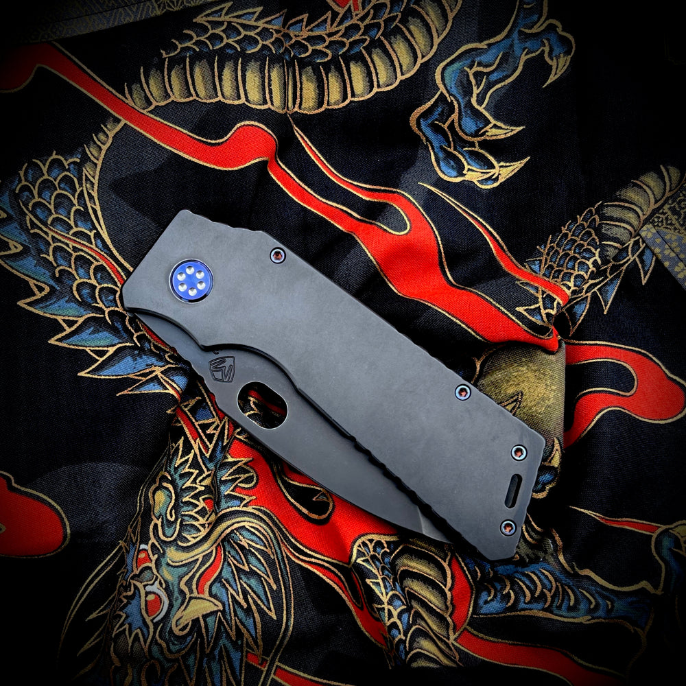 Medford Knife & Tool TFF-1 Fat Daddy - 3V Tumbled PVD Blade Tumbled PVD Handles Vio HW Brsh Vio Clip