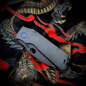 Medford Knife & Tool TFF-1 Fat Daddy - 3V Tumbled PVD Blade Tumbled PVD Handles Vio HW Brsh Vio Clip