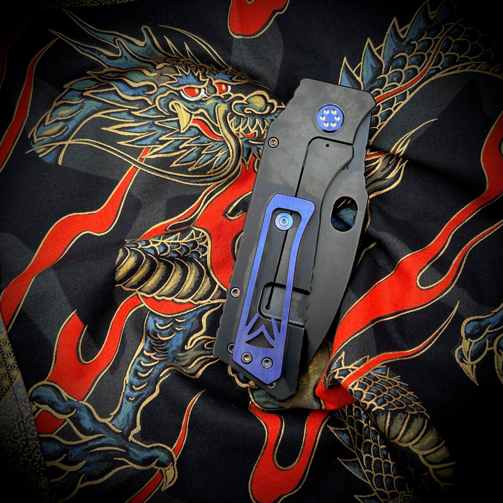 Medford Knife & Tool TFF-1 Fat Daddy - 3V Tumbled PVD Blade Tumbled PVD Handles Vio HW Brsh Vio Clip