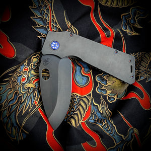 Medford Knife & Tool TFF-1 Fat Daddy - 3V Tumbled PVD Blade Tumbled PVD Handles Vio HW Brsh Vio Clip