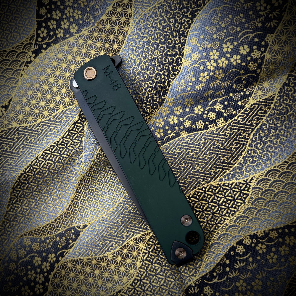 Medford Knife & Tool - M48 S35VN PVD Blade Green Handle PVD Spring Bronze HW PVD Clip