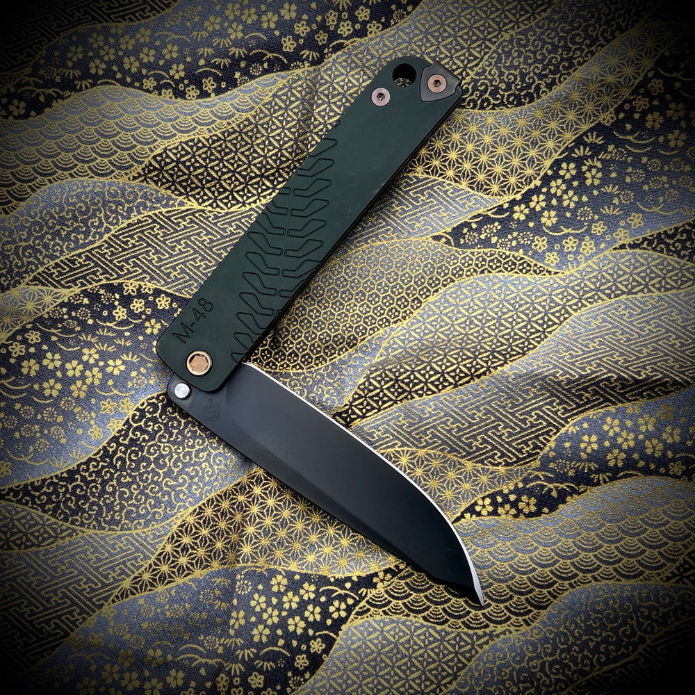 Medford Knife & Tool - M48 S35VN PVD Blade Green Handle PVD Spring Bronze HW PVD Clip