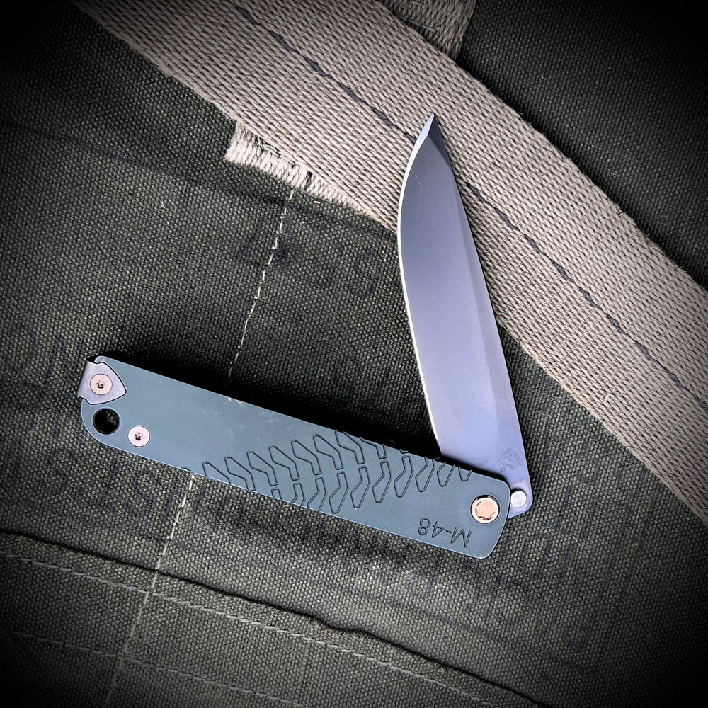 Medford Knife & Tool - M48 S35VN PVD Blade Green Handle PVD Spring Bronze HW PVD Clip