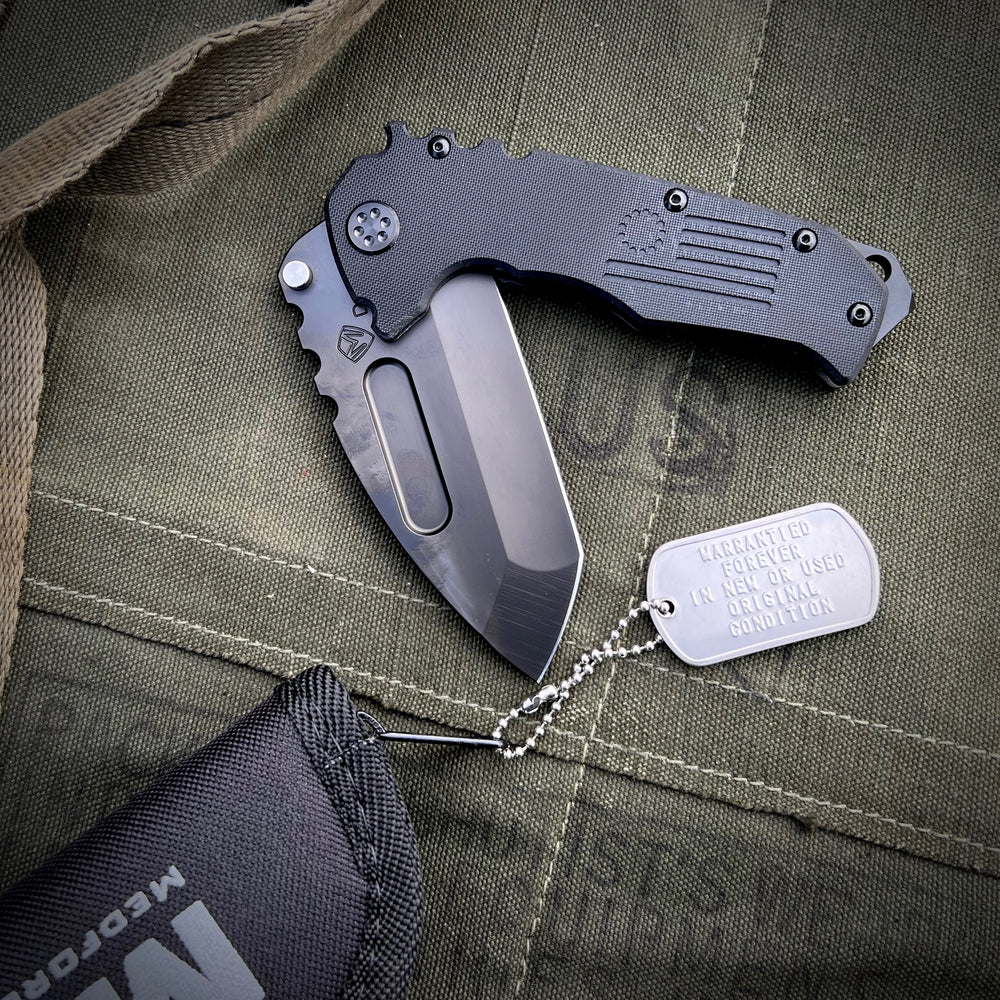 Medford Knife & Tool - Scout M/P - D2 PVD Tanto Blade Black G10 Handles PVD HW/Clip/Breaker