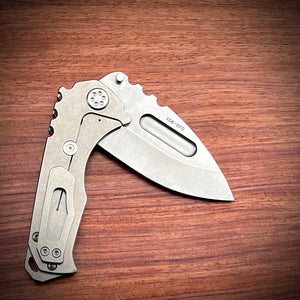 Medford Knife & Tool -  Genesis T - S35VN Tumbled DP Blade Handle Tumbled Spring Std HW/Clip NP3 Breaker