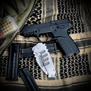 Medford Knife & Tool - Genesis T -S35VN Satin Tanto Blade BB/Silver Flats Handles Brsh/Std HW BB Clip NP3 Breaker