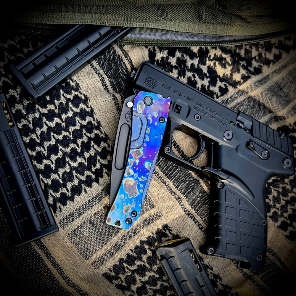 Medford Knife & Tool - Slim Midi - S35VN PVD Tanto Blade, Faced/Flm "Galaxy" Handle PVD Spring PVD HW/Clip
