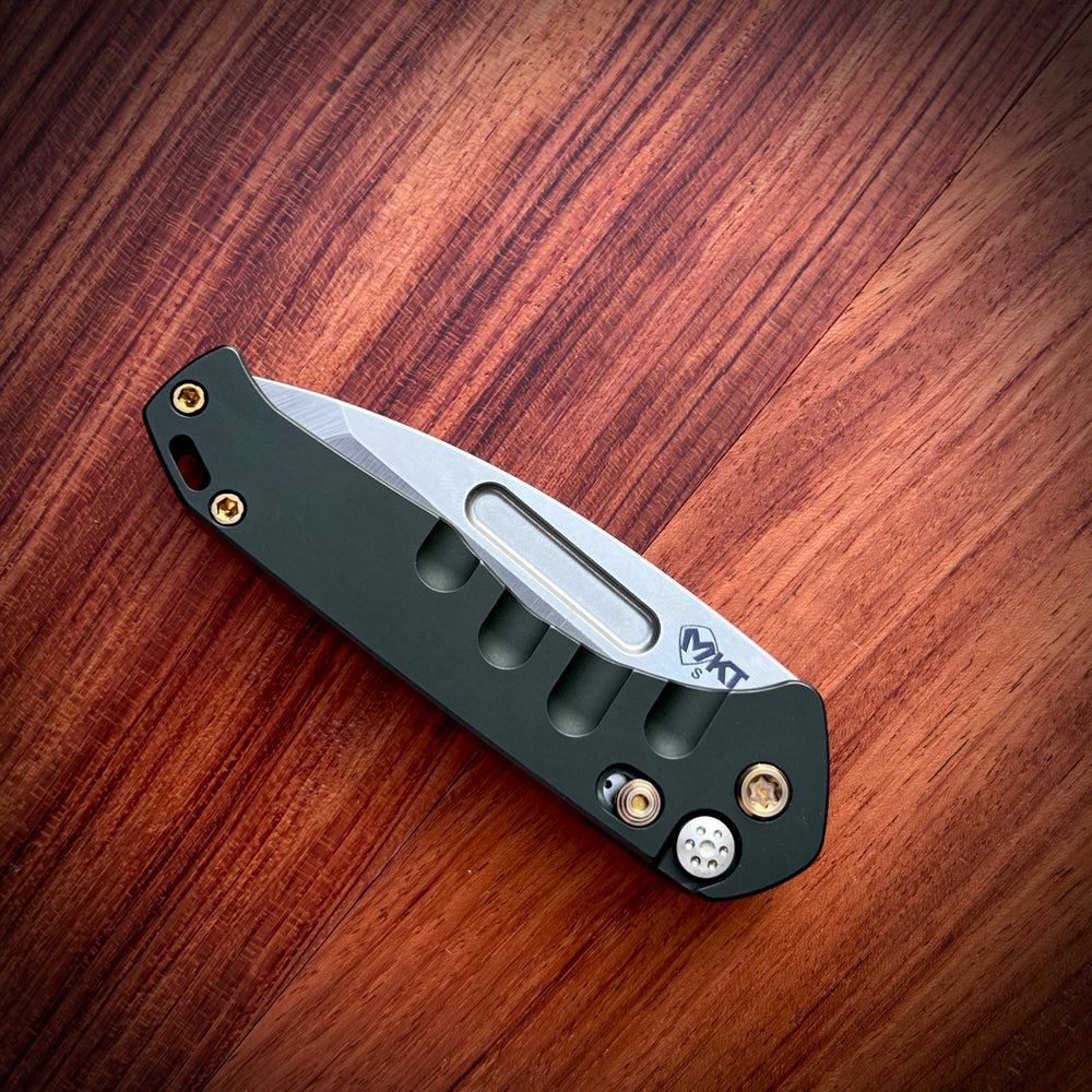 Medford Knife & Tool -Swift Auto - S35VN Tumbled Tanto Blade Green Handles Bronze HW/Clip