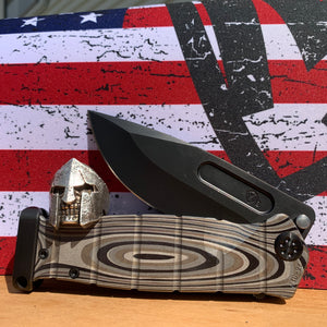 Medford USMC Fighter Flipper - S35VN PVD Blade Multi G-10 Laser Engraved Handles PVD Titanium Hardware Clip Pommel