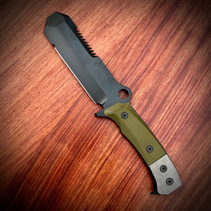 Medford Knife & Tool - USMC EOD 3V PVD Blade OD Green G10 Handles Kydex Sheath