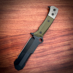 Medford Knife & Tool - USMC EOD 3V PVD Blade OD Green G10 Handles Kydex Sheath