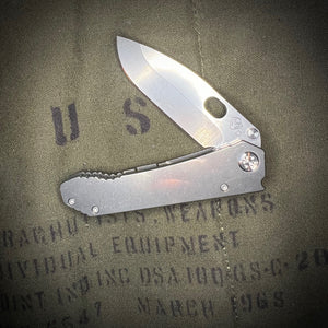 Medford Knife & Tool - 187 DP - Fancy Laser Signature Woven Double Stitched Crunchy 007 - D2 Tumbled Blade Tumbled Handles Std HW/Clip
