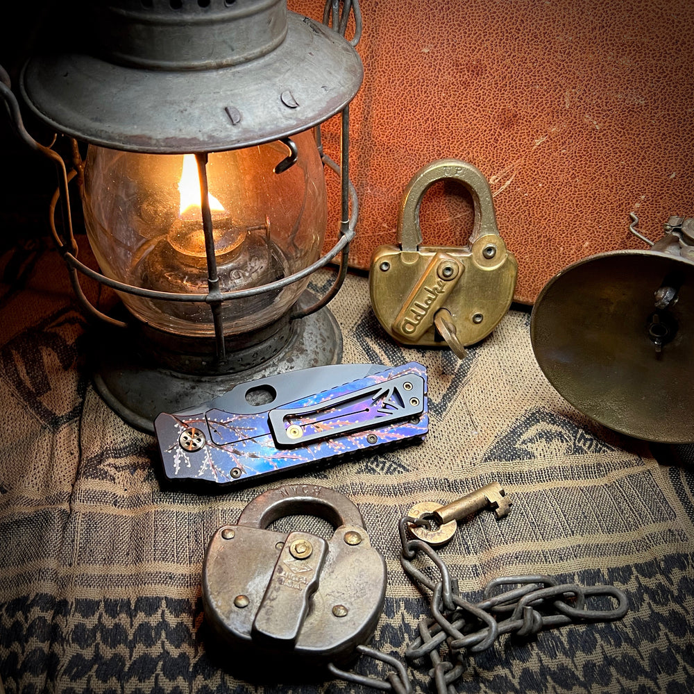 Medford Knife & Tool - TFF-1 - S35VN PVD Blade Vio w/Bronze "Locust Tree" Handles Bronze HW PVD Clip