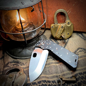 Medford Knife & Tool - TFF-1  - S45VN Satin Blade PVD w Silver Loose Falling 􏰀Jasmine Fade Handles Std Hd Brsh Clip