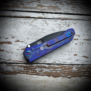 Medford Knife & Tool 187 DP - D2 PVD Blade Blue Handles Flm HW/Clip