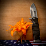 Medford USMC Fighter Flipper - S35VN Tumbled Blade PVD Handles Standard Hardware PVD Clip Tumbled Pommel
