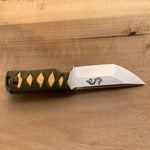 Medford WAKI S - 3V Raw Steel Fixed Blade G10 Handle Liner Mata Ray Skin Inlay Tactical Katana Wrap