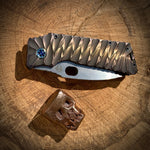 Medford TFF-1 FD - S35VN Tumbled Blade "Predator" Handles Flamed Hardware Brushed/Flamed Clip