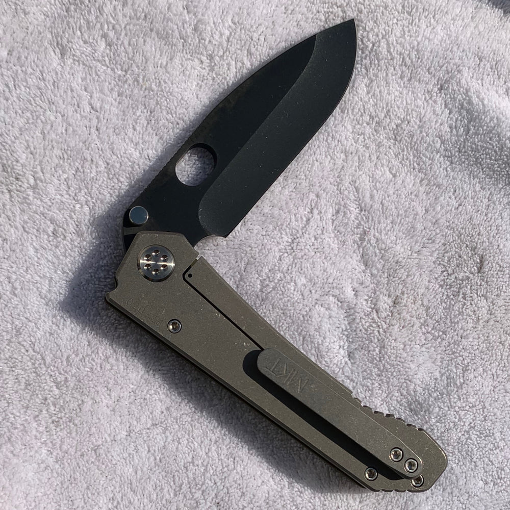 Medford Knife & Tool 187 DP - D2 Blade Steel PVD Blade Finish Standard Grind OD Green G10 Handle Tumbled Spring Standard Hardware Standard Clip