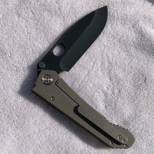 Medford Knife & Tool 187 DP - D2 Blade Steel PVD Blade Finish Standard Grind OD Green G10 Handle Tumbled Spring Standard Hardware Standard Clip