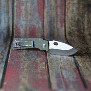 Medford TFF-1 S35VN Van Gouge Stabby Night - Tumbled Blade Standard Grind Flamed & Faced Handle Ano Bronze Spring Flamed & Faced Clip