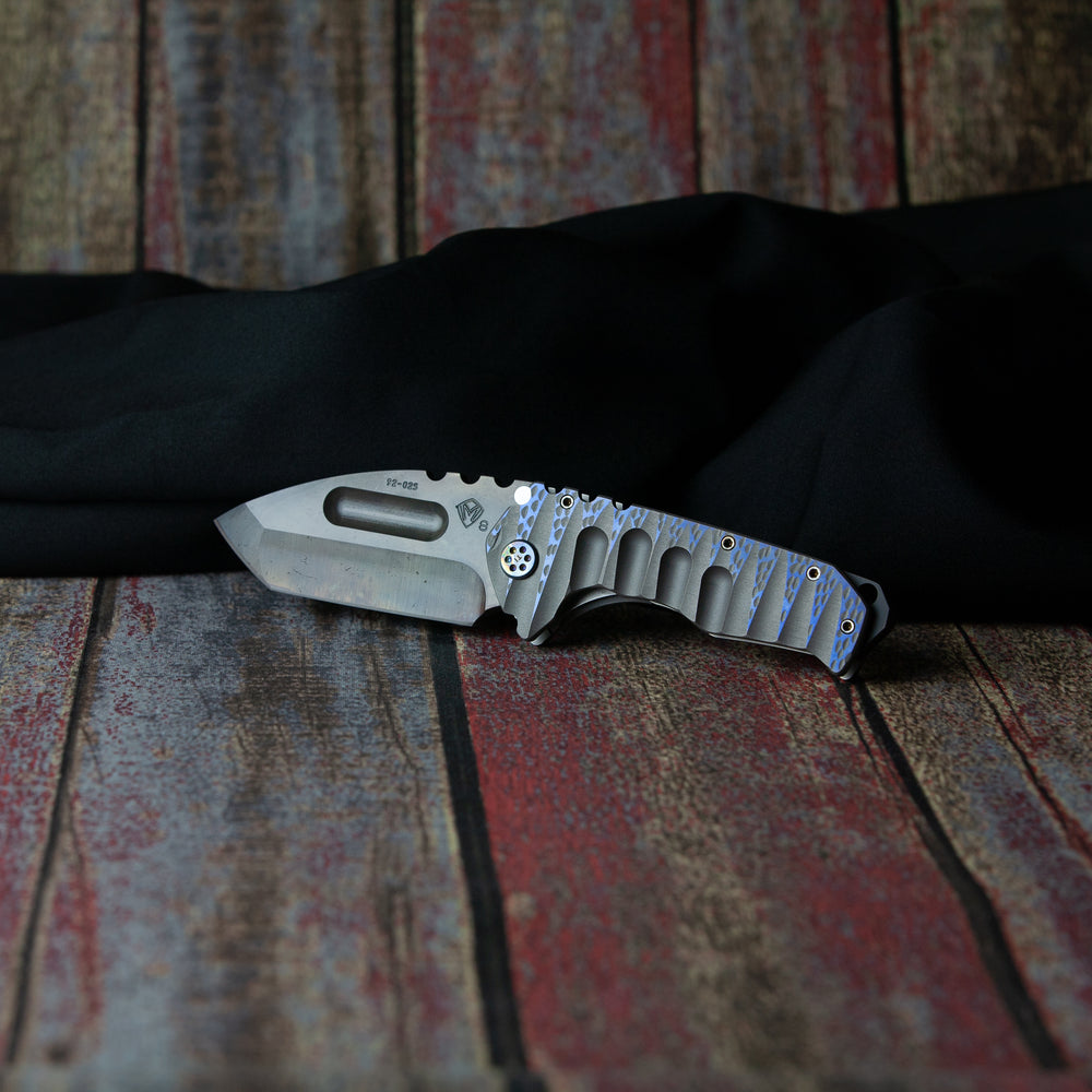 Medford Praetorian Ti S35VN Vulcan Blade Finish Tanto Grind ANO MD Handle ANO MD Spring Ti Flamed Hardware