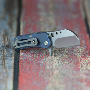 Medford Chunky Monkey S35VN Tumbled with Standard Grind Flamed Handle  ANO Blue Spring Standard Hardware Tumbled Clip NP3 Brk