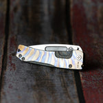 Medford Slim Midi S35VN Blade Steel Tumbled Finish Drop Point Flamed & Faced Handle Ano Blue Spring Standard Hardware Flamed & Faced Clip, N/A Breake